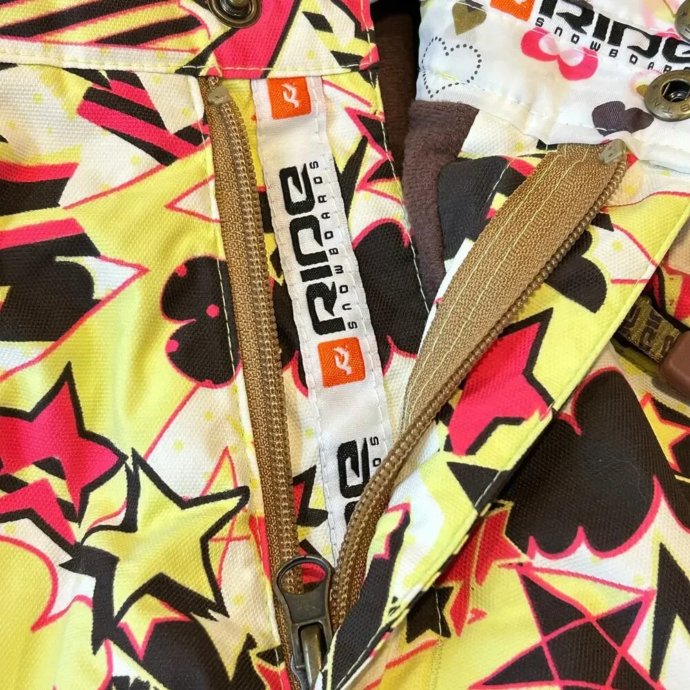 Ride snowboards waterproof pants Yellow patterned